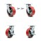 Service Caster 6 Inch Red Poly on Cast Iron Caster Set with Ball Bearings 2 Swivel Lock 2 Brake SCC-30CS620-PUB-RS-BSL-2-TLB-2 - alternate 4
